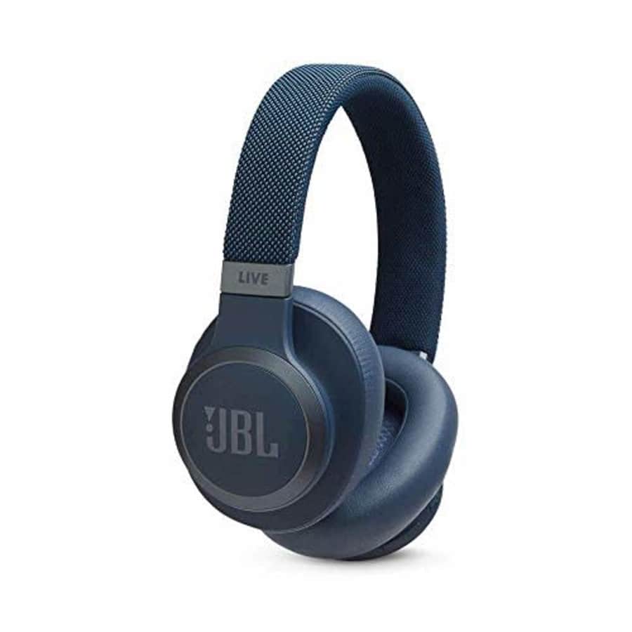 JBL LIVE 650BTNC - Around-Ear Wireless Headphone with Noise Cancellation - Blue (Renewed) for $45