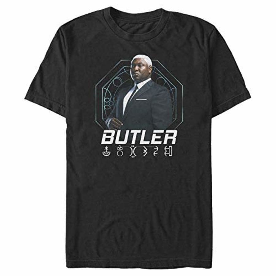 Disney Men's Artemis Fowl Butler Hero Shot T-Shirt, Black, XXX-Large for $7