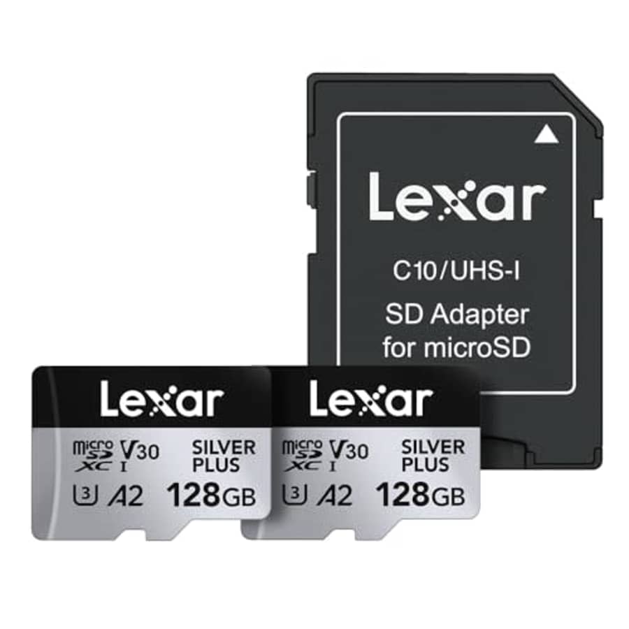 Lexar Professional Silver 128GB Micro SD Card 2-Pack w/ Adapter: $28 Lexar Professional Silver 128GB Micro SD Card 2-Pack w/ Adapter: $28