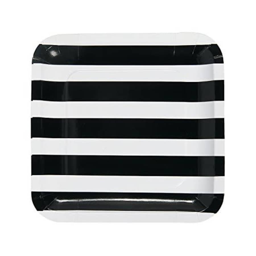 Fun Express - Black & White Striped Dinner Plates 25pc for Wedding - Party Supplies - Print for $12 Fun Express - Black & White Striped Dinner Plates 25pc for Wedding - Party Supplies - Print for $12
