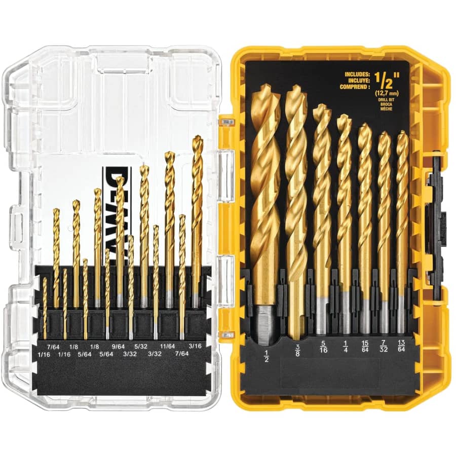DeWalt 21-Piece Titanium Pilot Point Drill Bit Set for $50 DeWalt 21-Piece Titanium Pilot Point Drill Bit Set for $50