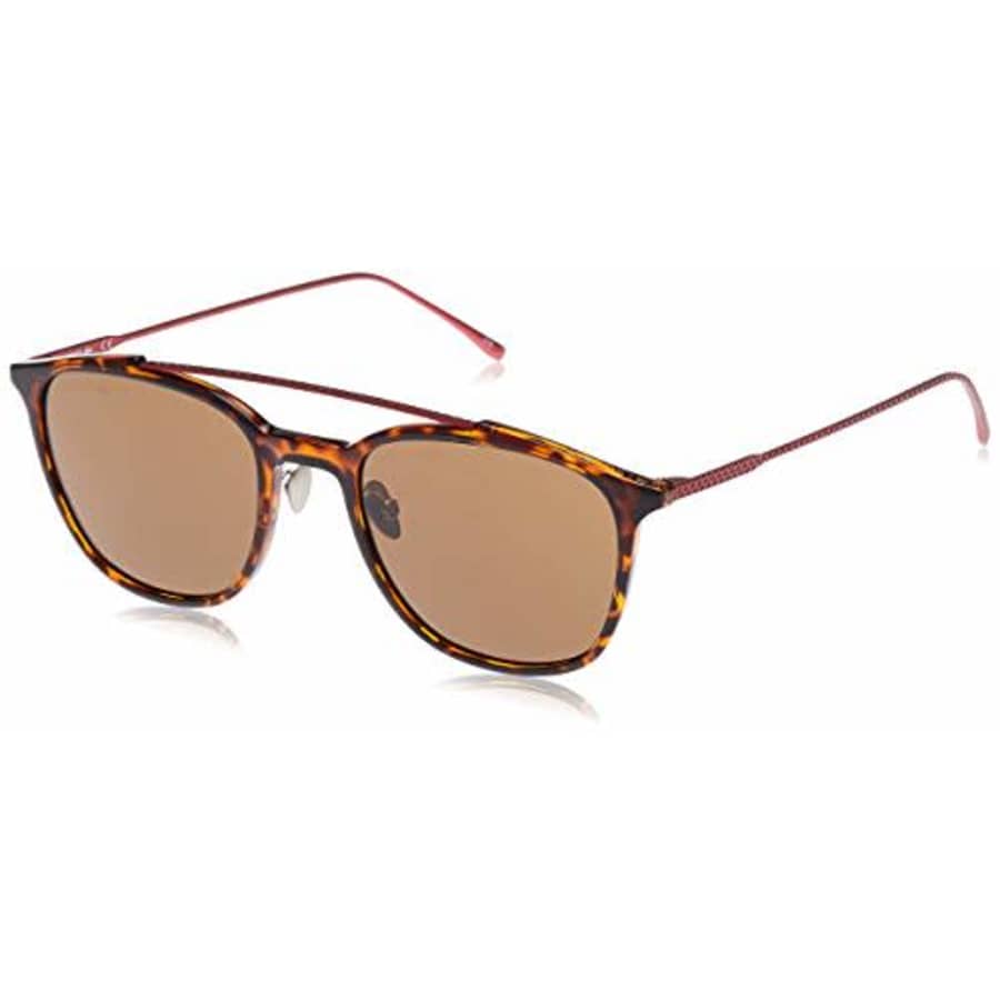 Lacoste Men's L880S Rectangular Sunglasses, Havana/Brown Solid, 53 mm for $42