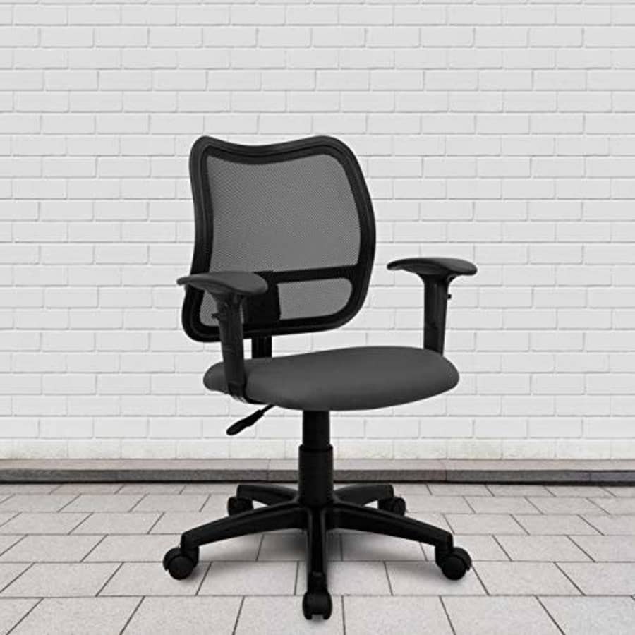 Flash Furniture Mid-Back Gray Mesh Swivel Task Office Chair with Adjustable Arms for $193