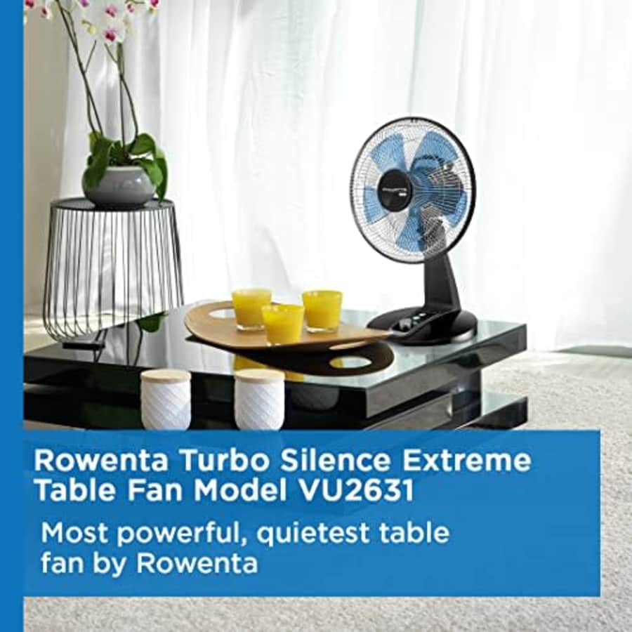 Rowenta Turbo Silence Table Fan 18 Inches Ultra Quiet Fan Oscillating, Portable, 4 Speeds, Manual for $72 Rowenta Turbo Silence Table Fan 18 Inches Ultra Quiet Fan Oscillating, Portable, 4 Speeds, Manual for $72