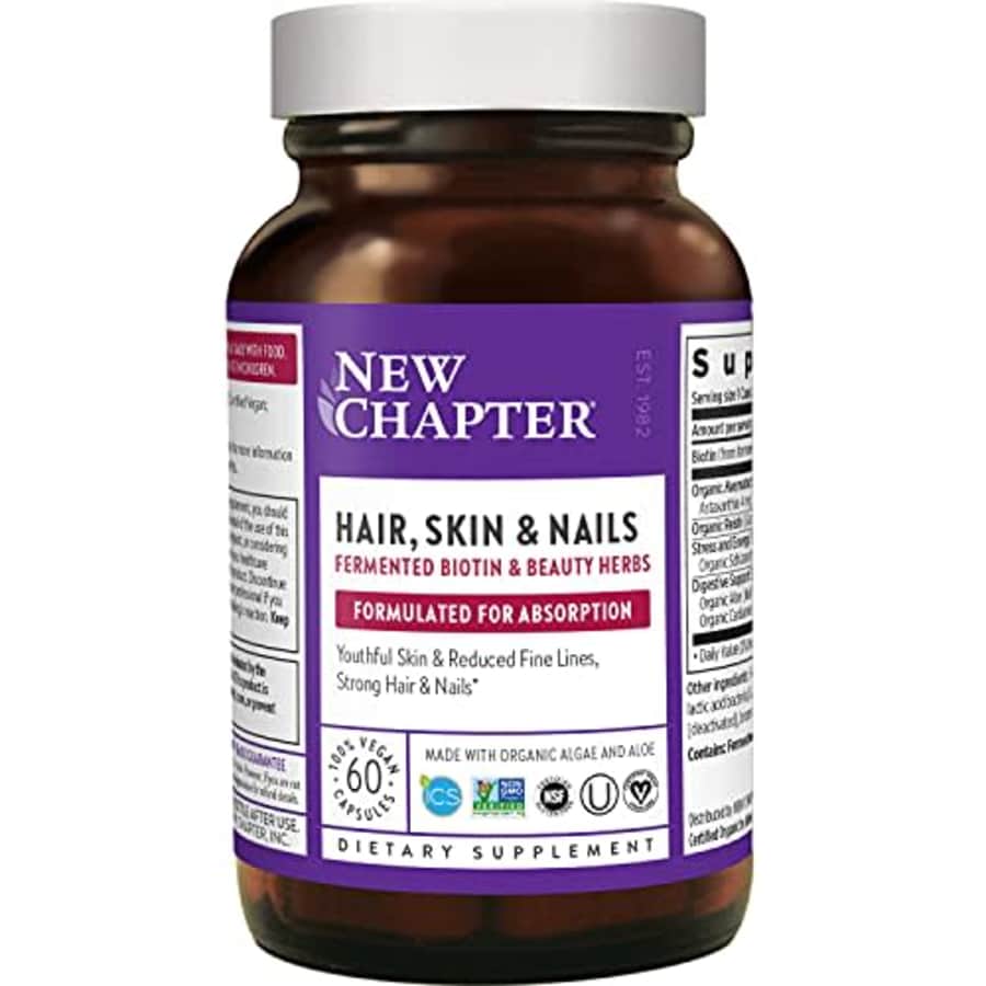 Biotin Supplement, New Chapter Vegan Hair Skin and Nails Vitamins with Fermented Biotin + for $40 Biotin Supplement, New Chapter Vegan Hair Skin and Nails Vitamins with Fermented Biotin + for $40