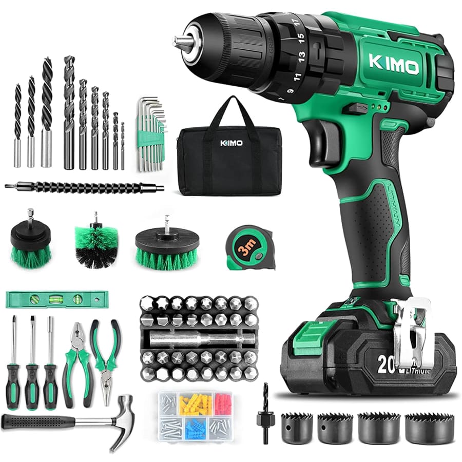 Kimo 68-Piece 20V Cordless Drill Driver Kit for $40 Kimo 68-Piece 20V Cordless Drill Driver Kit for $40
