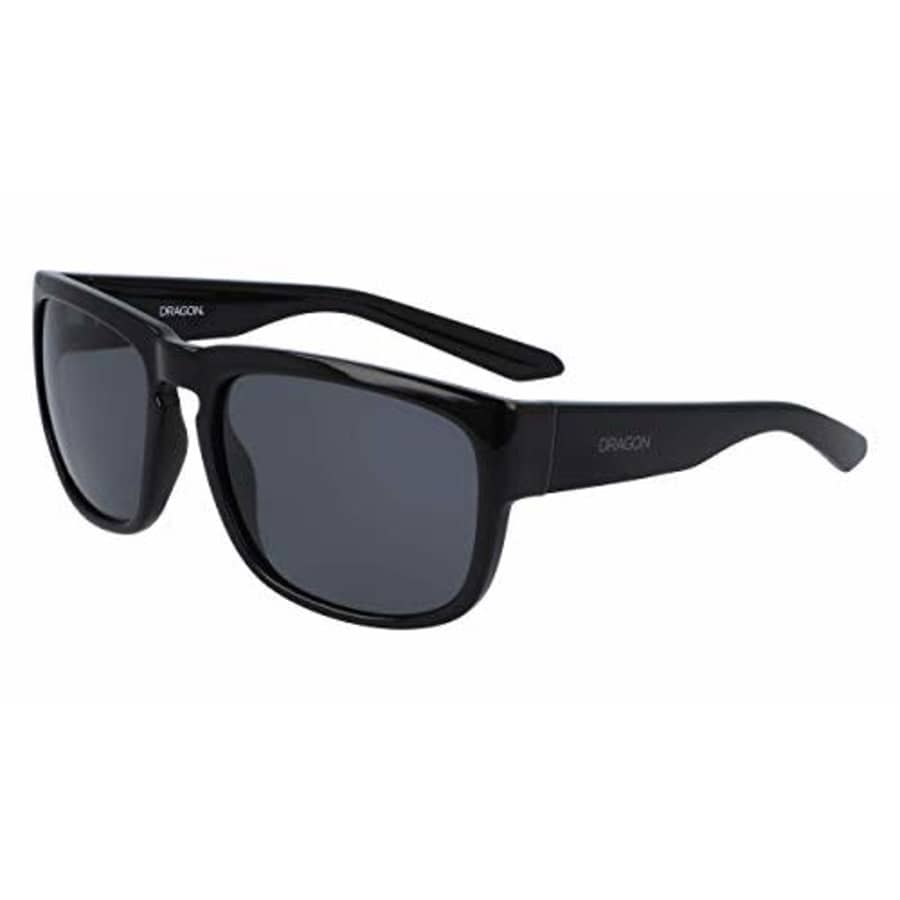 Dragon Men's Rune Rectangular Sunglasses, Shiny Black/Smoke, 58 mm for $44