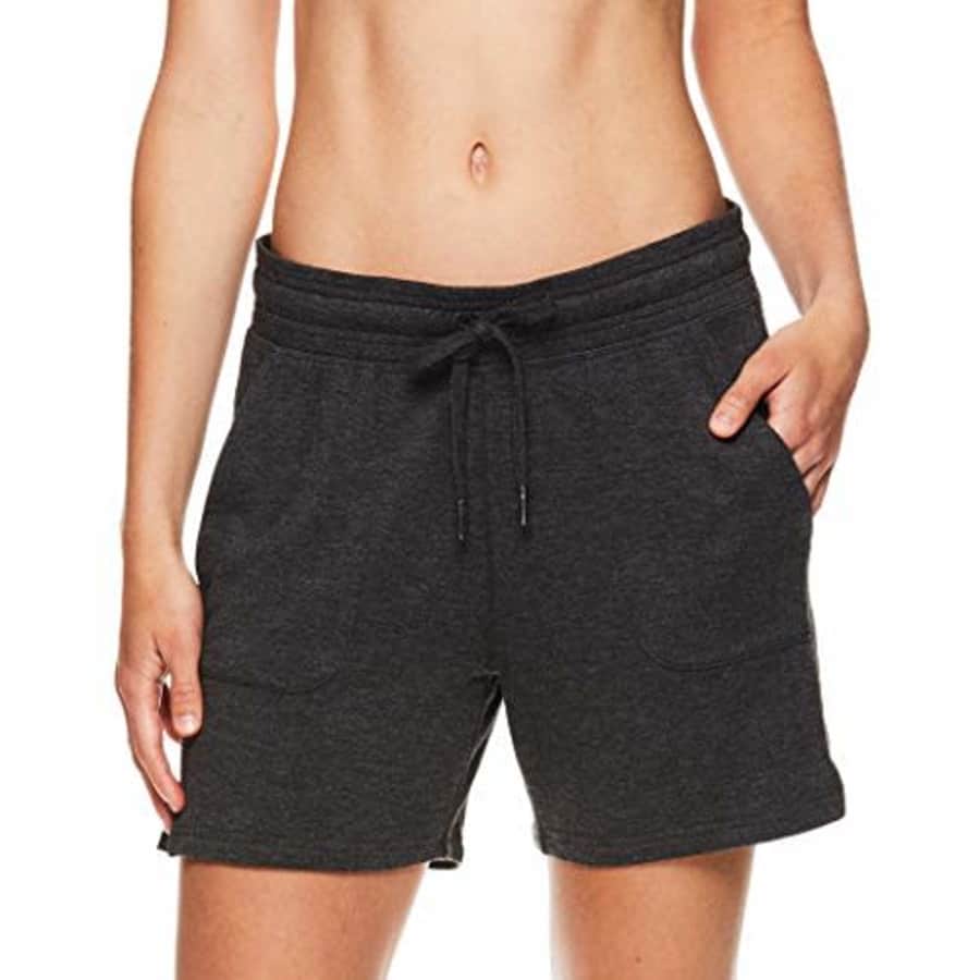 Gaiam Women's Warrior Yoga Short - Bike & Running Activewear Shorts w/Pockets - Charcoal Heather for $40