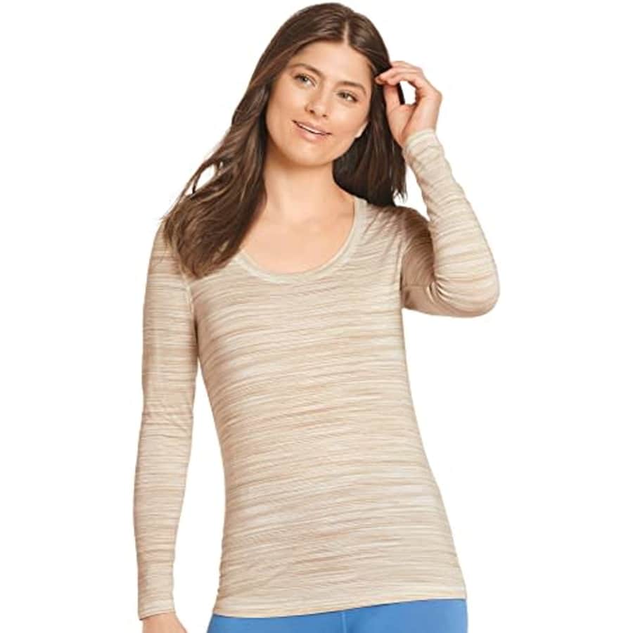 Jockey Women's Activewear Modal Long Sleeve Tee, Sandy Shimmer Print, M for $11
