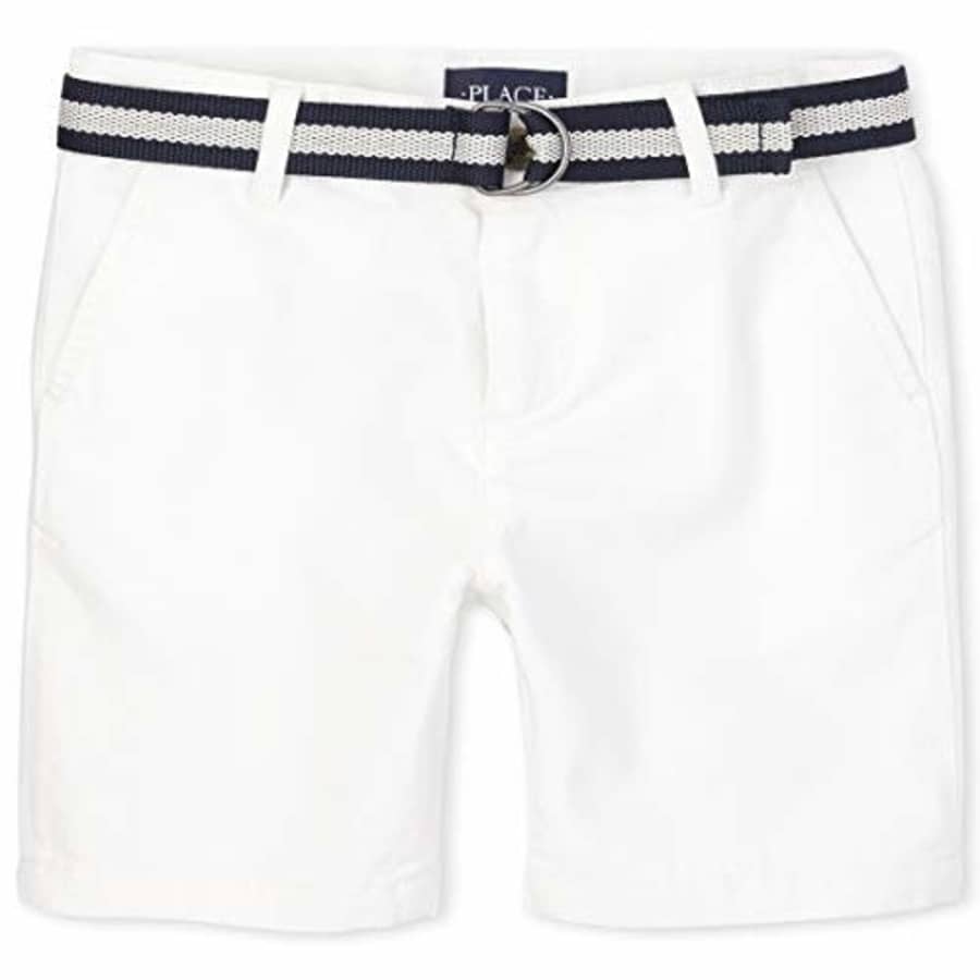The Children's Place Boys' Belted Chino Shorts, Simplywht, 7 for $15 The Children's Place Boys' Belted Chino Shorts, Simplywht, 7 for $15