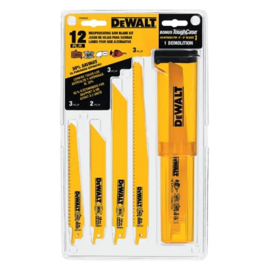 DeWalt DW4892 12-pc. reciprocating saw blade kit for $27