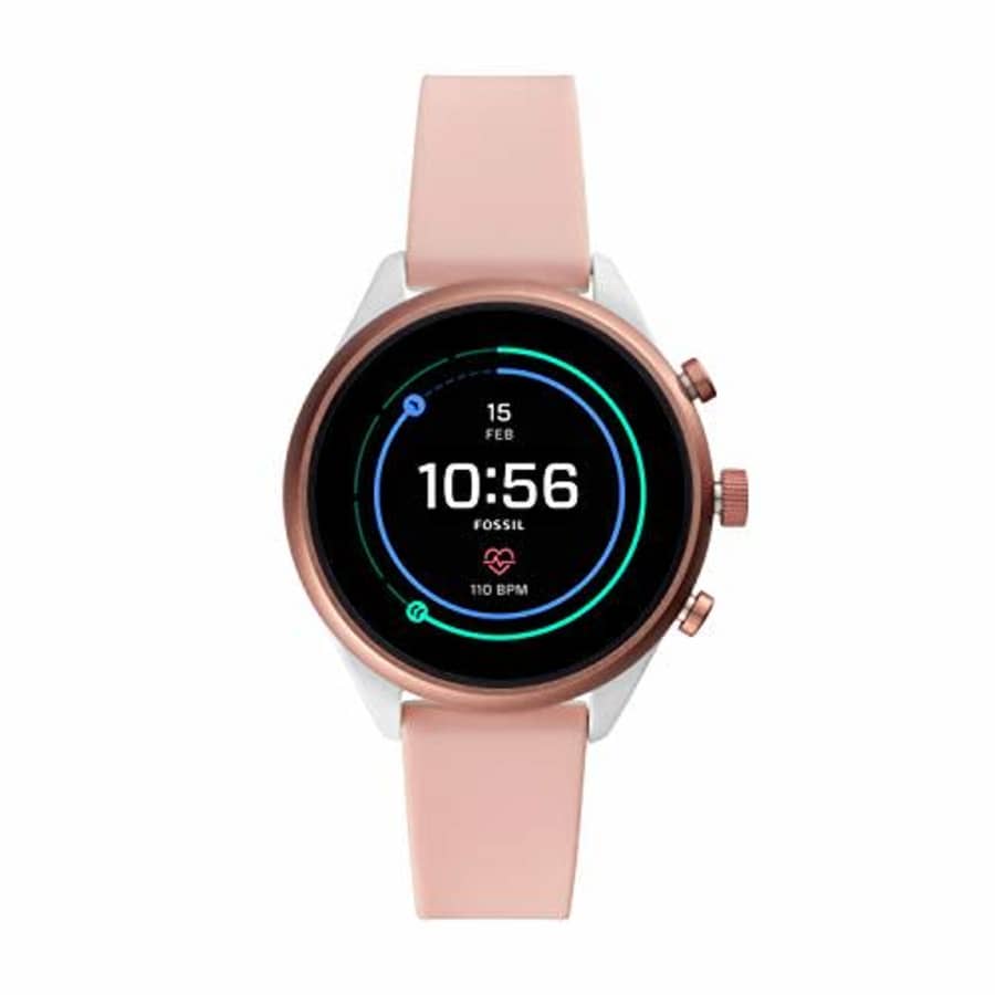 Fossil Women's Gen 4 Sport Heart Rate Metal and Silicone Touchscreen Smartwatch, Color:Blush Pink for $255 Fossil Women's Gen 4 Sport Heart Rate Metal and Silicone Touchscreen Smartwatch, Color:Blush Pink for $255