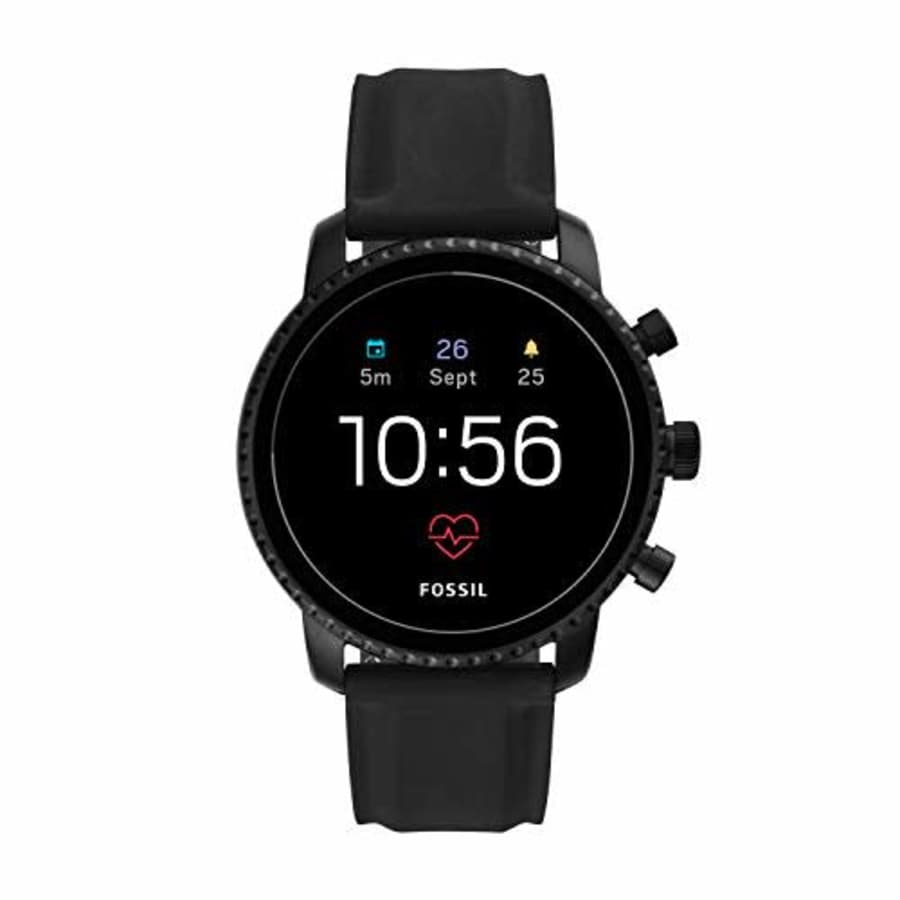 Fossil Men's Gen 4 Explorist HR Heart Rate Stainless Steel and Silicone Touchscreen Smartwatch, for $220