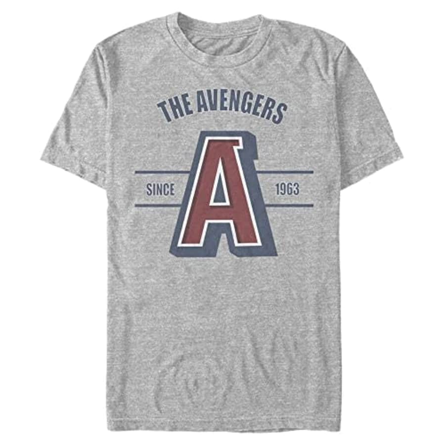 Marvel Big & Tall Classic Avengers Jersey Men's Tops Short Sleeve Tee Shirt, Athletic Heather, for $22