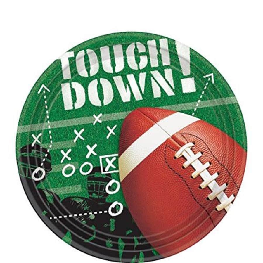 American Greetings Football Frenzy Party Supplies, Dessert Round Plate (50-Count) for $13