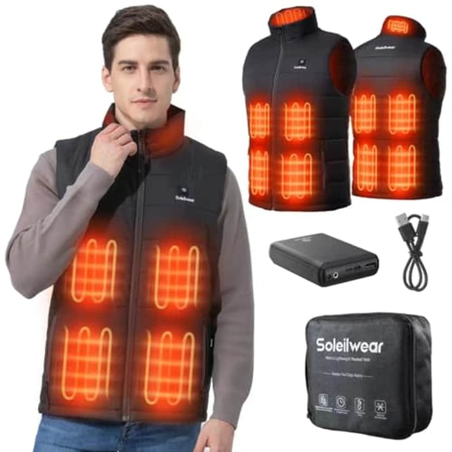 Soleilwear Men's Heated Vest for $50