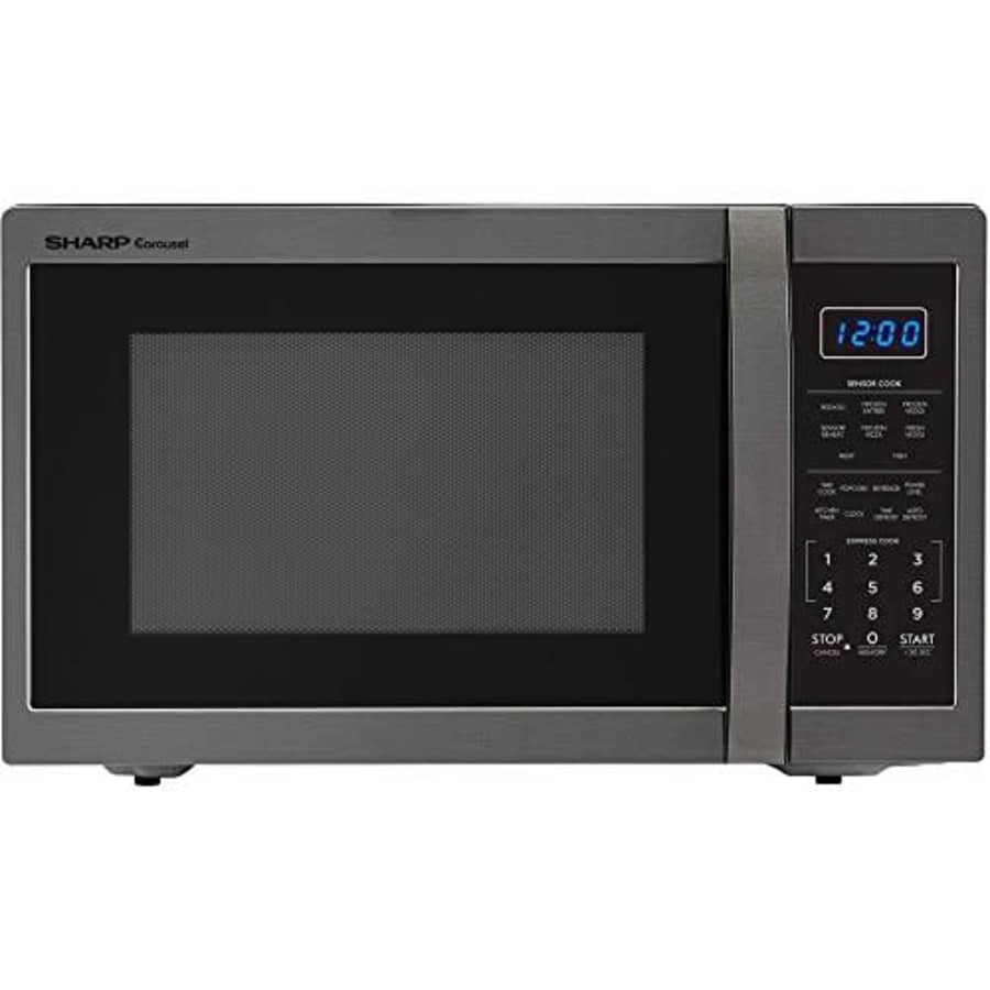 Sharp SMC1452CH Carousel 1.4 Cu. Ft. Countertop Microwave, Black Stainless Steel for $206