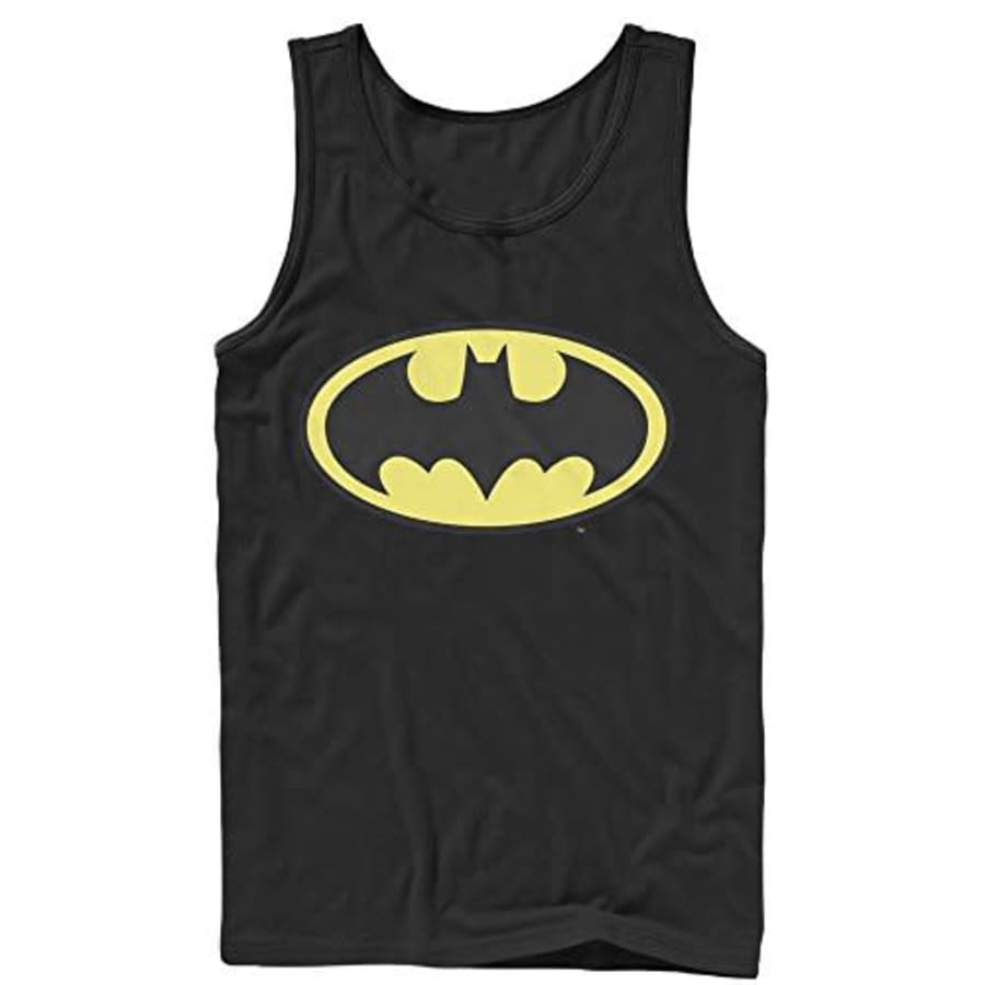 DC Comics Men's Batman Basic Logo Tank T-Shirt, Black, Large for $14