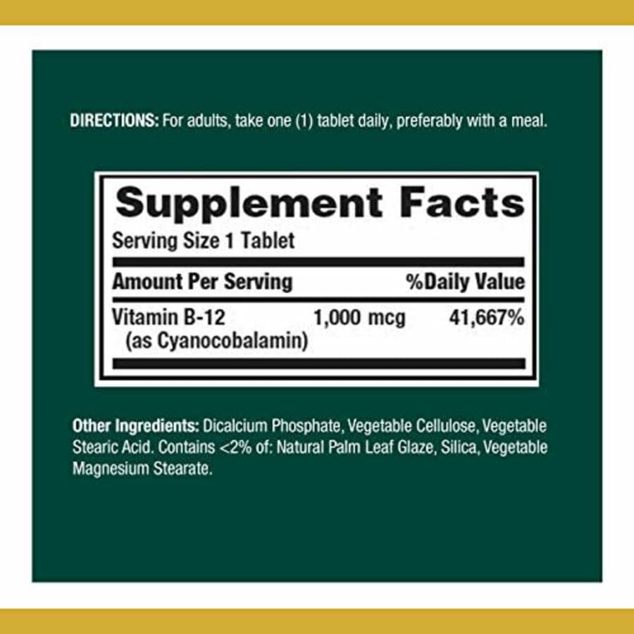 Nature's Bounty Natures Bounty Vitamin B-12 Supplement, Supports Metabolism and Nervous System Health, Tablets, for $24