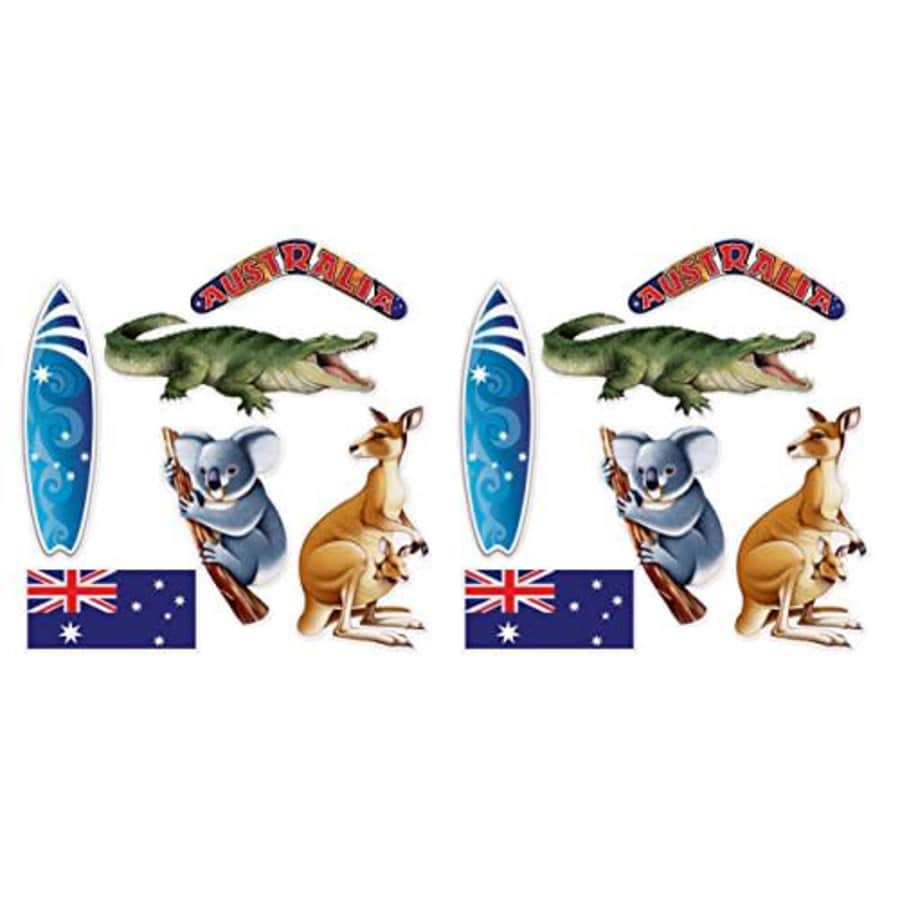 Beistle 12 Piece Australian Paper Cut Outs Wall Decor Australia Day G'Day Mate Aussie Party for $9