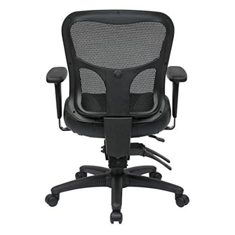 Office Star Breathable ProGrid Back with Leather and Mesh Seat Adjustable Black Managers Chair and for $173