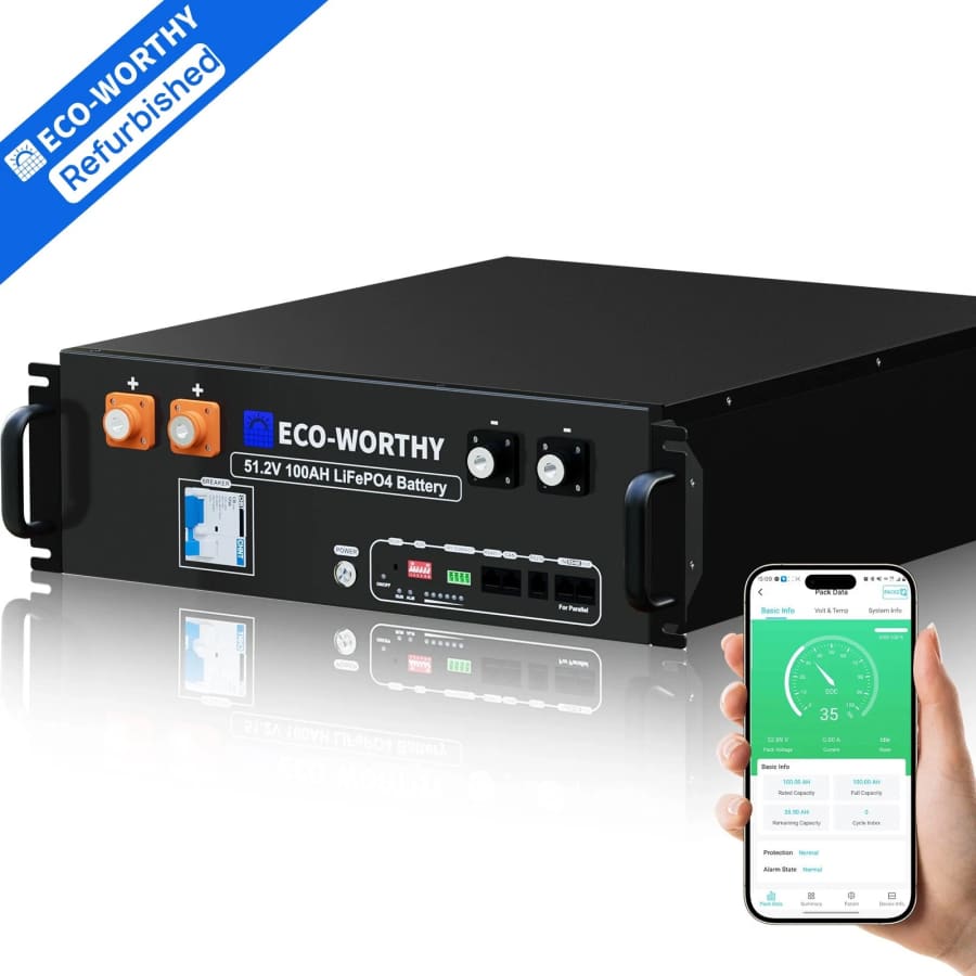 Refurb Eco-Worthy 48V 100AH LiFePO4 Lithium Server Rack Battery for $750