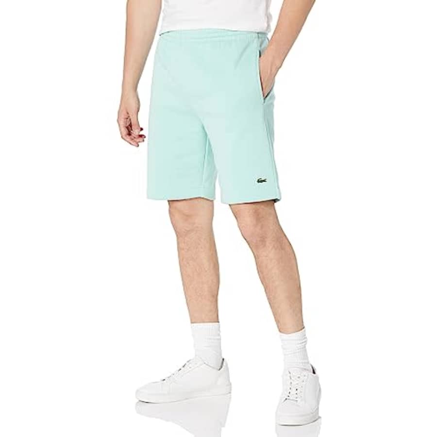 Lacoste Men's Organic Brushed Cotton Fleece Shorts, Pastille Mint, 3X-Large for $50
