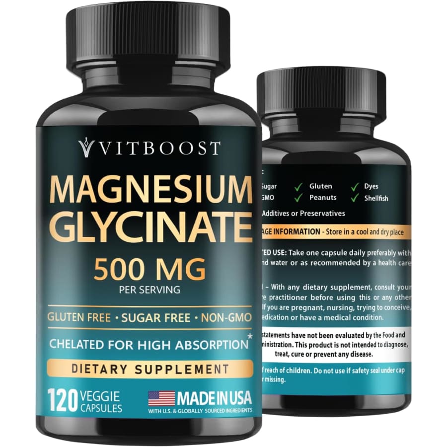VitBoost Magnesium Glycinate 500mg 120-Capsule Bottle for $9