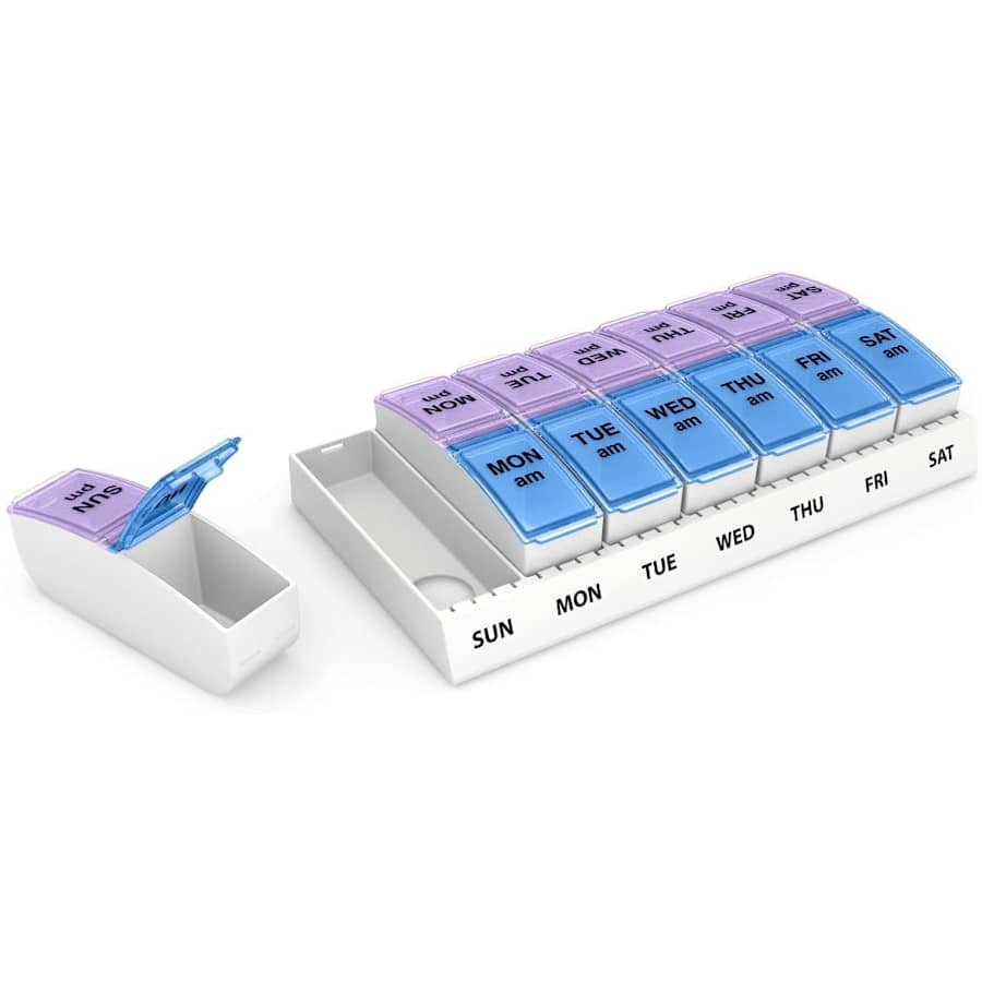 Ezy Dose Weekly AM/PM Travel Pill Organizer and Planner for $4 Ezy Dose Weekly AM/PM Travel Pill Organizer and Planner for $4
