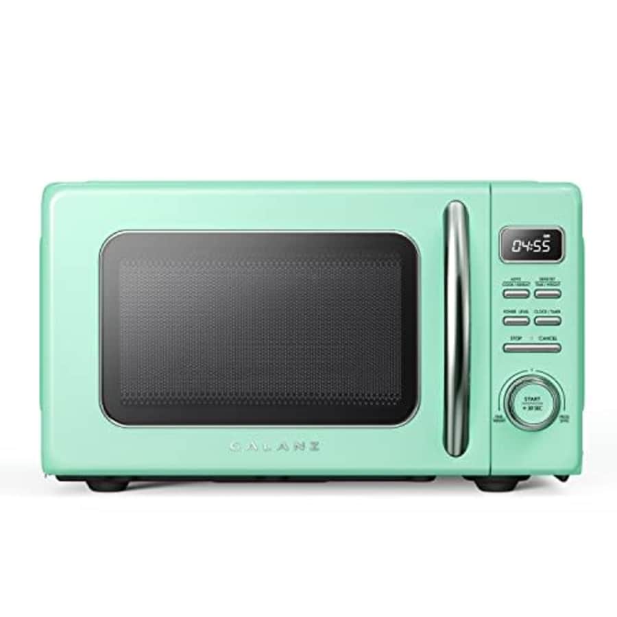 Galanz GLCMKZ09GNR09 Retro Countertop Microwave Oven with Auto Cook & Reheat, Defrost, Quick Start for $109