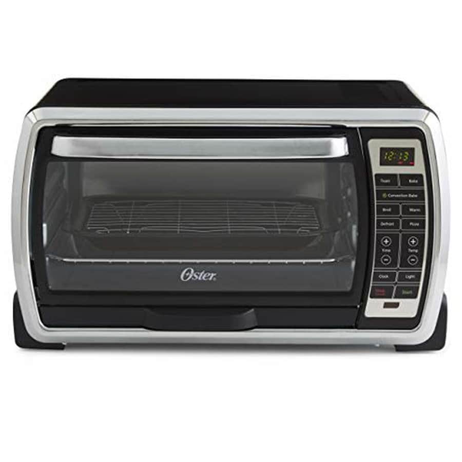 Oster Large Digital Countertop Convection Toaster Oven, 6 Slice, Black/Polished Stainless for $82 Oster Large Digital Countertop Convection Toaster Oven, 6 Slice, Black/Polished Stainless for $82