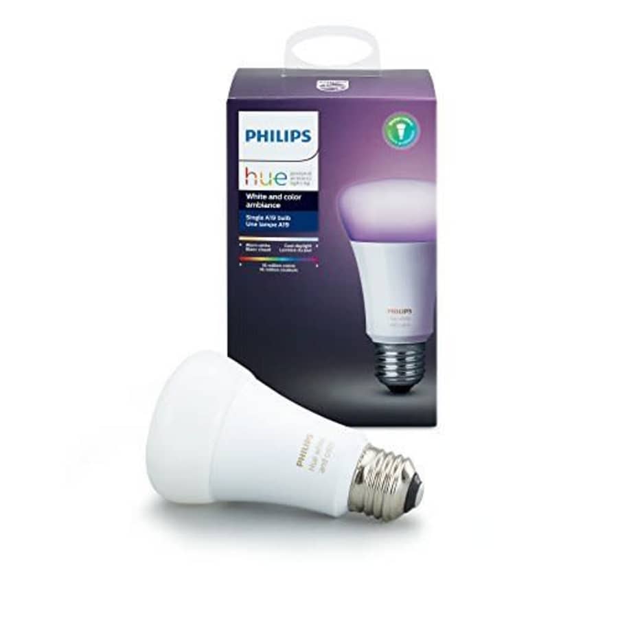 Philips Hue White and Color Ambiance A19 60W Equivalent Dimmable LED Smart Light Bulb, 1 Smart for $74 Philips Hue White and Color Ambiance A19 60W Equivalent Dimmable LED Smart Light Bulb, 1 Smart for $74