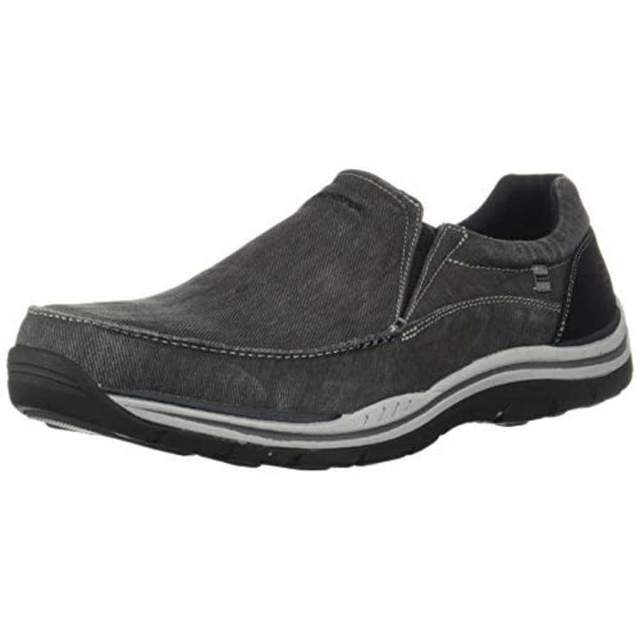 Skechers USA Men's Expected Avillo Relaxed-Fit Slip-On Loafer,Black,7 EW US for $45