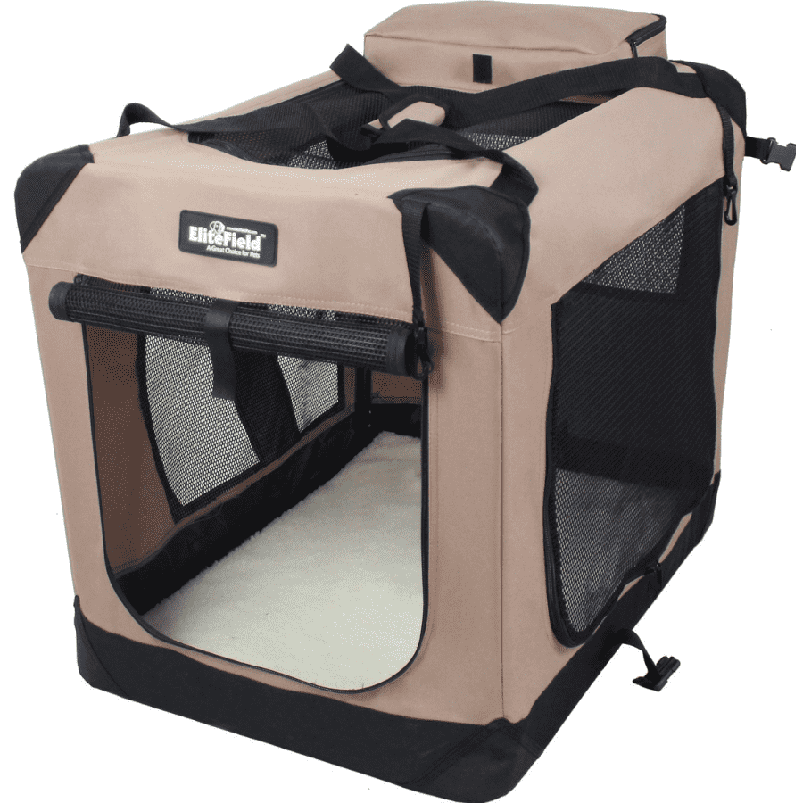 EliteField 24" 3-Door Collapsible Soft-Sided Dog Crate for $41 EliteField 24" 3-Door Collapsible Soft-Sided Dog Crate for $41