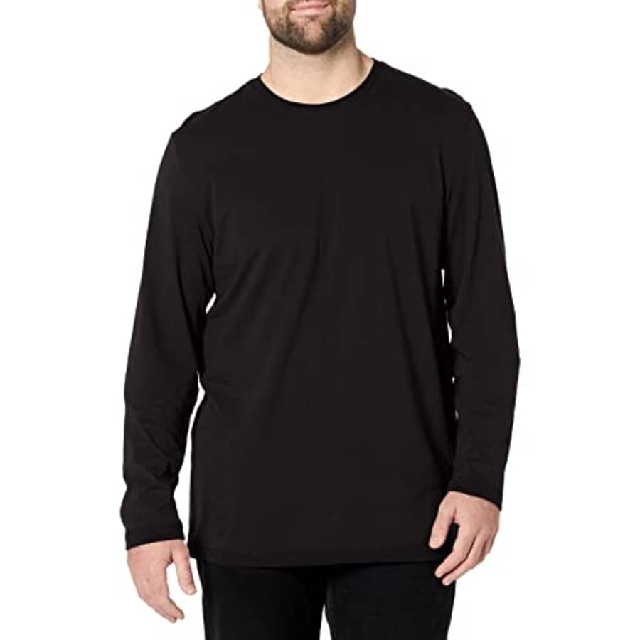 Van Heusen Men's Tall Essential Long Sleeve Crewneck Luxe T-Shirt, Black, 2X-Large Big for $15 Van Heusen Men's Tall Essential Long Sleeve Crewneck Luxe T-Shirt, Black, 2X-Large Big for $15