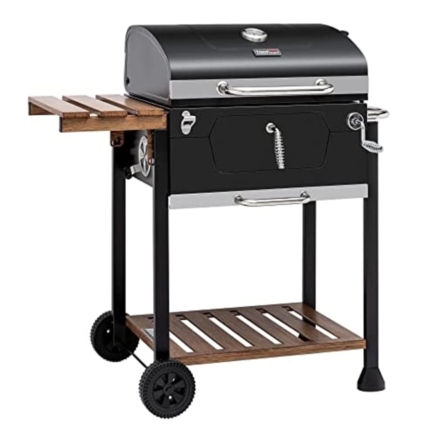 Royal Gourmet CD1824M 24-Inch Charcoal, BBQ Smoker with Handle and Folding Table, Perfect for for $127 Royal Gourmet CD1824M 24-Inch Charcoal, BBQ Smoker with Handle and Folding Table, Perfect for for $127