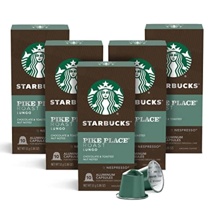 Starbucks by Nespresso Medium Roast Pike Place Roast Coffee (50-count single serve capsules, for $32 Starbucks by Nespresso Medium Roast Pike Place Roast Coffee (50-count single serve capsules, for $32