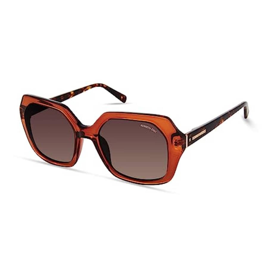 Kenneth Cole New York Women's KC5748F Square Sunglasses, Shiny Dark Brown/Gradient Brown, 57/17/135 for $24 Kenneth Cole New York Women's KC5748F Square Sunglasses, Shiny Dark Brown/Gradient Brown, 57/17/135 for $24
