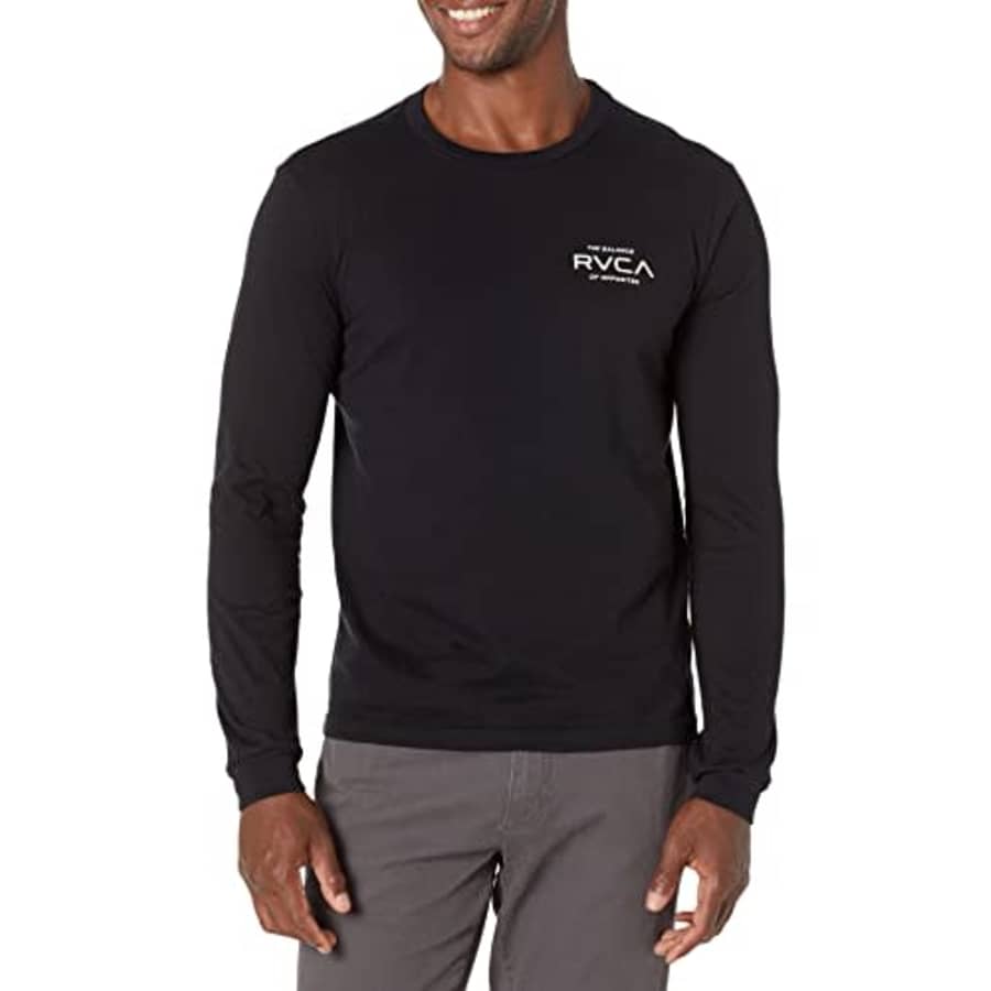 RVCA Men's Graphic Long Sleeve Crew Neck Tee Shirt, Mold Ls/Black, Small for $26 RVCA Men's Graphic Long Sleeve Crew Neck Tee Shirt, Mold Ls/Black, Small for $26