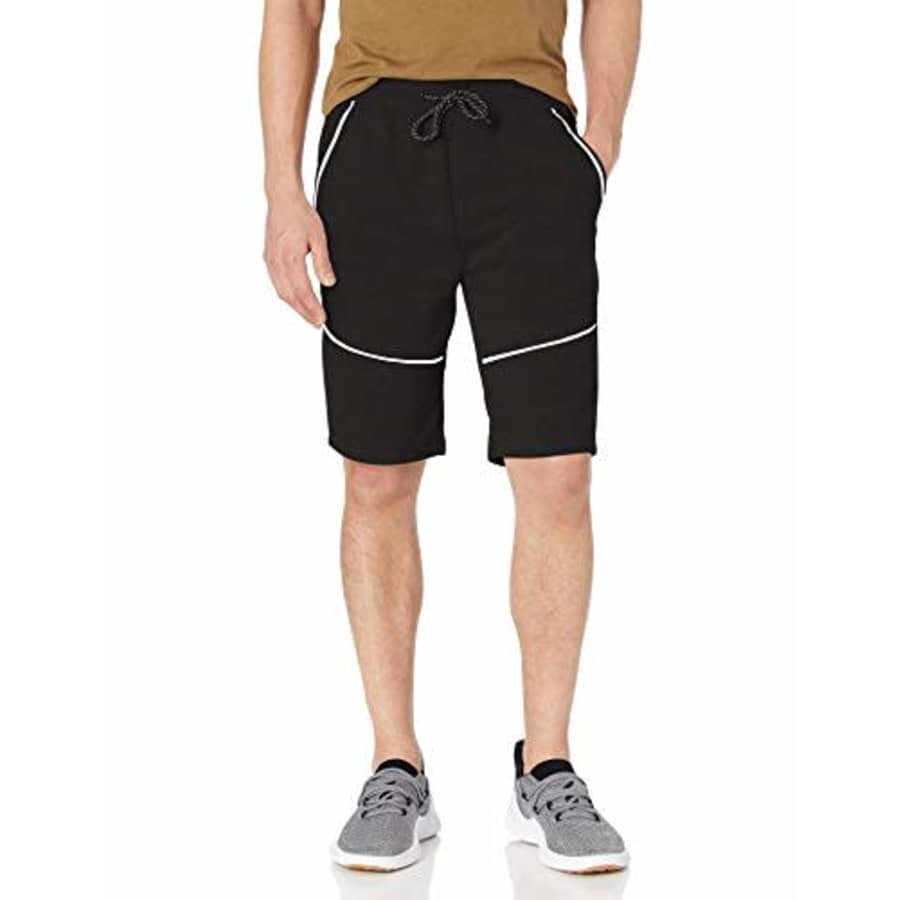 Southpole Men's Tech Fleece Shorts, Black Reflective, Large for $15