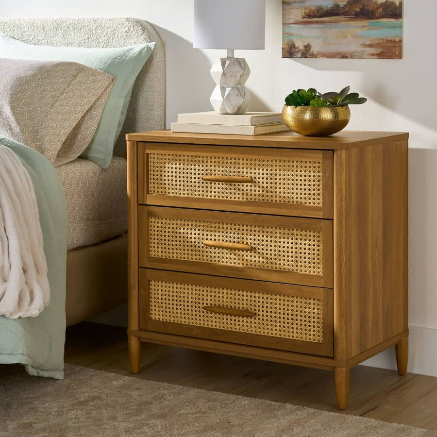 Better Homes & Gardens Springwood Caning 3-Drawer Chest w/ USB for $178