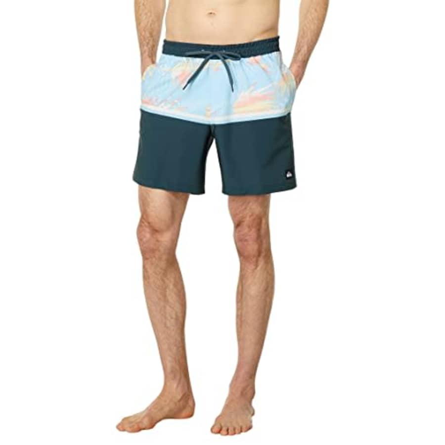 Quiksilver Men's Standard Surfsilk Division 17 Volley Swim Trunk Boardshort, Midnight Navy, Small for $28