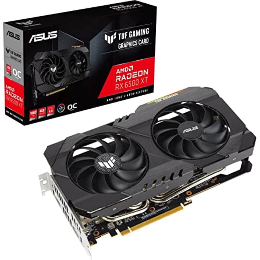ASUS TUF Gaming AMD Radeon RX 6500 XT OC Edition Graphics Card (AMD RDNA 2, PCIe 4.0, 4GB GDDR6, for $226 ASUS TUF Gaming AMD Radeon RX 6500 XT OC Edition Graphics Card (AMD RDNA 2, PCIe 4.0, 4GB GDDR6, for $226