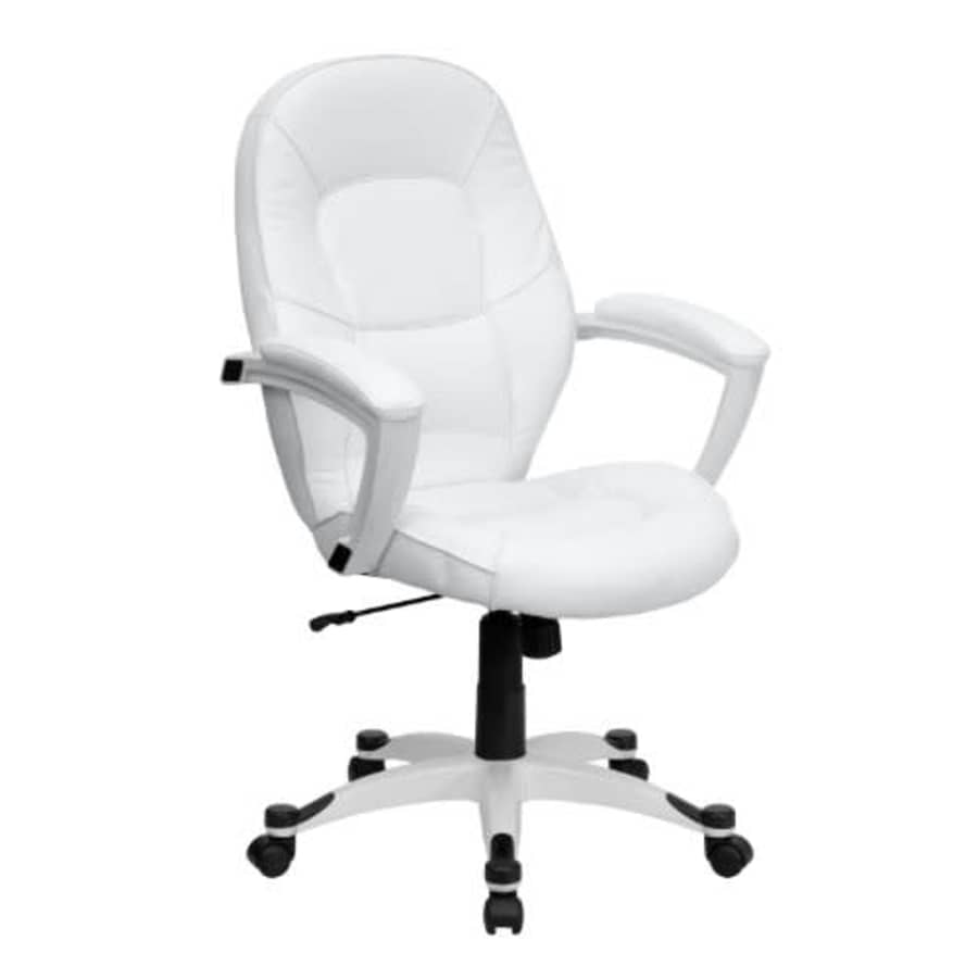 Flash Furniture Mid-Back White LeatherSoft Tapered Back Executive Swivel Office Chair with White for $275