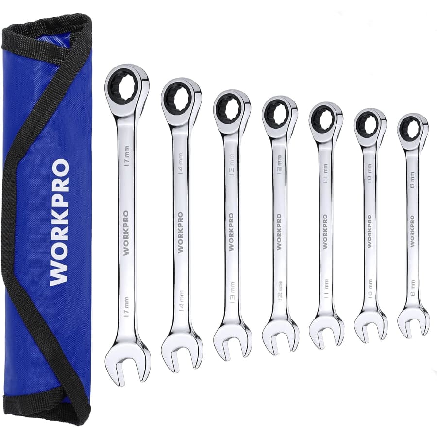 WorkPro 7-Piece Ratcheting Combination Wrench Set for $24 WorkPro 7-Piece Ratcheting Combination Wrench Set for $24
