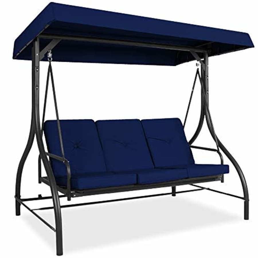 Best Choice Products 3-Seat Outdoor Large Converting Canopy Swing Glider, Patio Hammock Lounge for $240