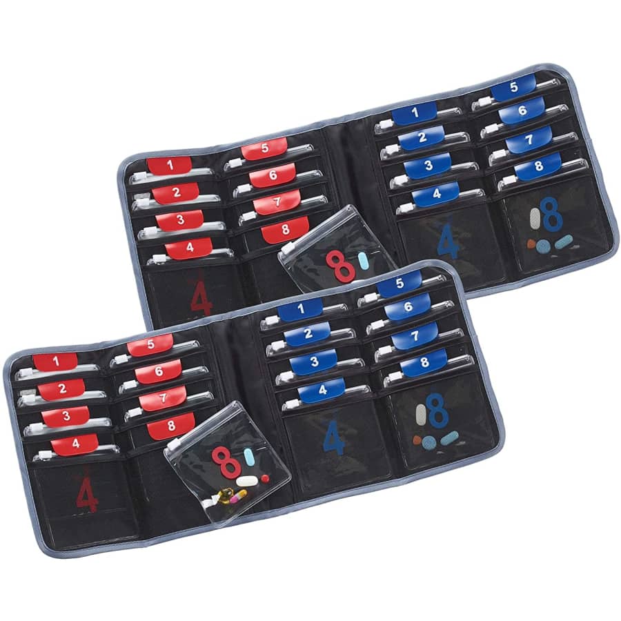 Lewis N. Clark AM/PM 16-Pouch Folding Pill Organizer 2-Pack for $16