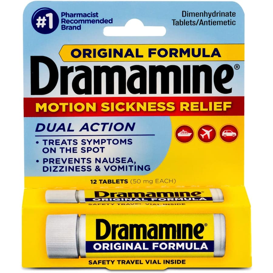 Dramamine Original Formula Motion Sickness Relief 12-Count for $2 Dramamine Original Formula Motion Sickness Relief 12-Count for $2