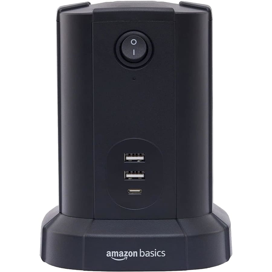 Amazon Basics Octagonal Power Strip Tower for $22 Amazon Basics Octagonal Power Strip Tower for $22