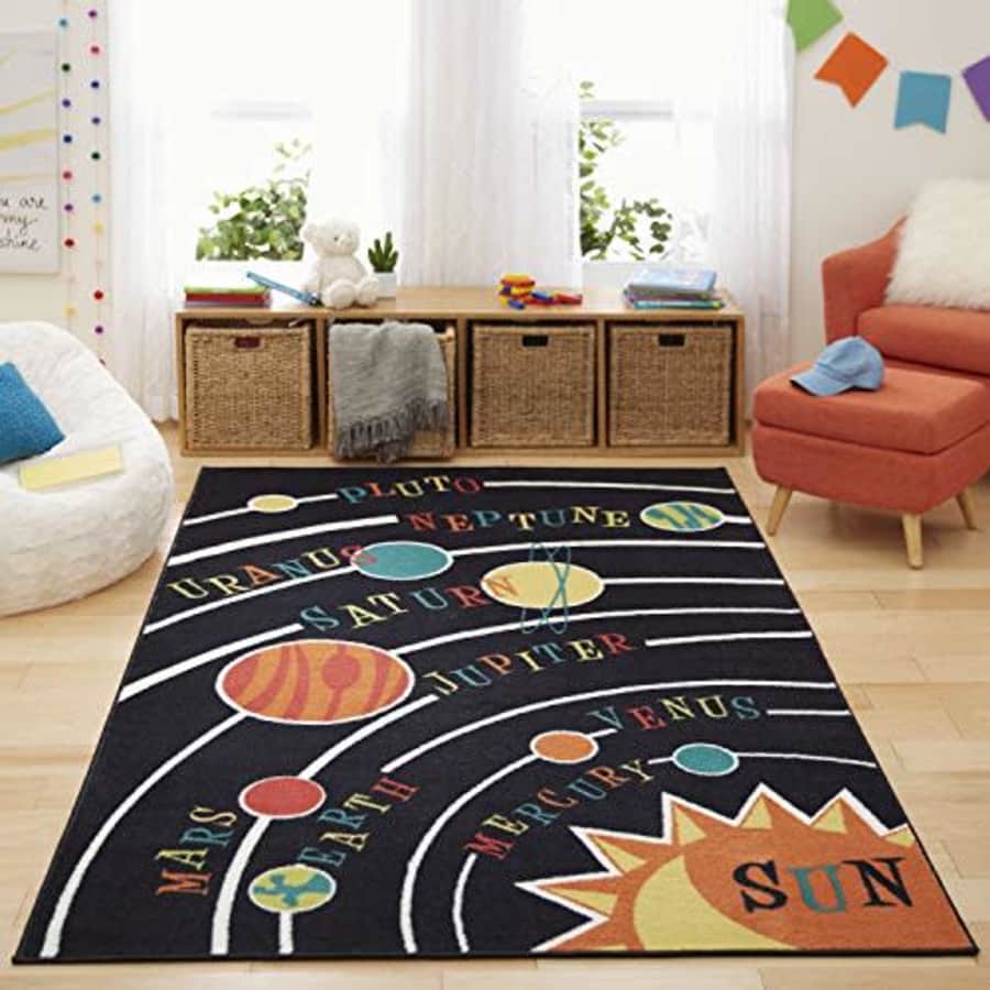 Mohawk Home Aurora Solar System Rug, 5'x8', Black for $97 Mohawk Home Aurora Solar System Rug, 5'x8', Black for $97